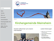 Tablet Screenshot of ev-kirche-meimsheim.de